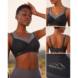 Anita Active PanAlp Wool Sports Bra 36C Gray Merino Blend Wirefree Support